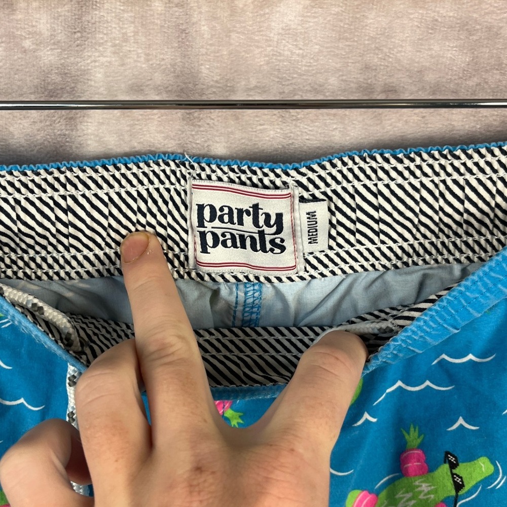 Y2K Party‎ Pants Mens Swim Trunks Alligator Print Swim Shorts Medium - Picture 3 of 6